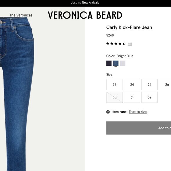 Veronica Beard • Carly Kick-Flare Jeans Dark Wash - Picture 4 of 4